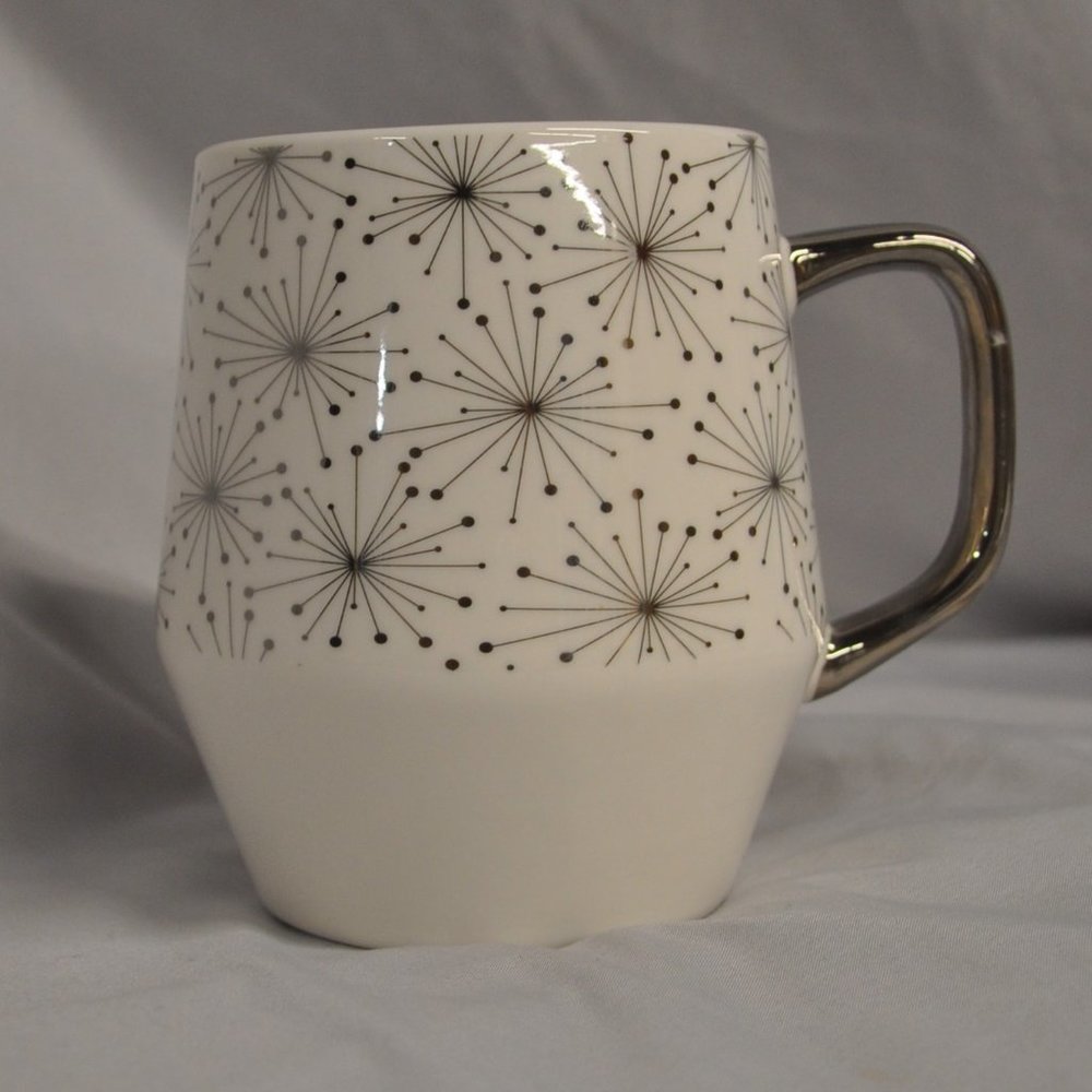 *BOGO mugs*24 oz edible arrangements silver MCM atomic starburst 2020 mug (467w)
